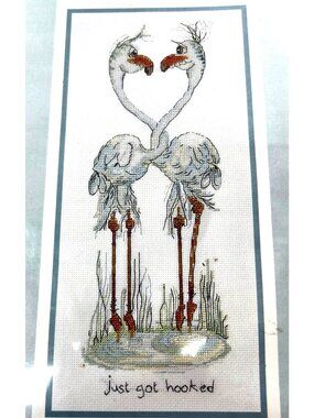 Anchor Counted Cross Stitch Kit "Just Got Hooked" 11" x 5.5" Aida Fabric Flaming